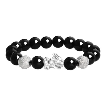 Lao Feng Xiang Natural Obsidian Bracelets Unisex