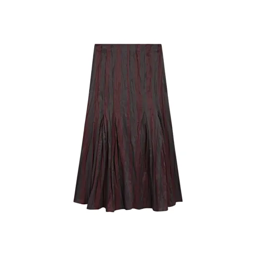 Massimo Dutti Casual Long Skirt Women's Red