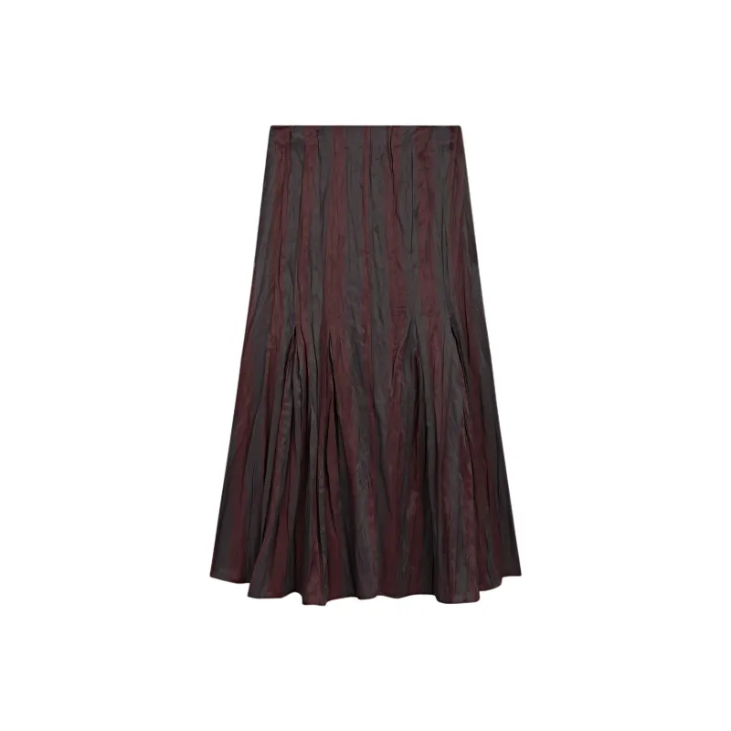 Massimo Dutti Casual Long Skirt Women's Red-0