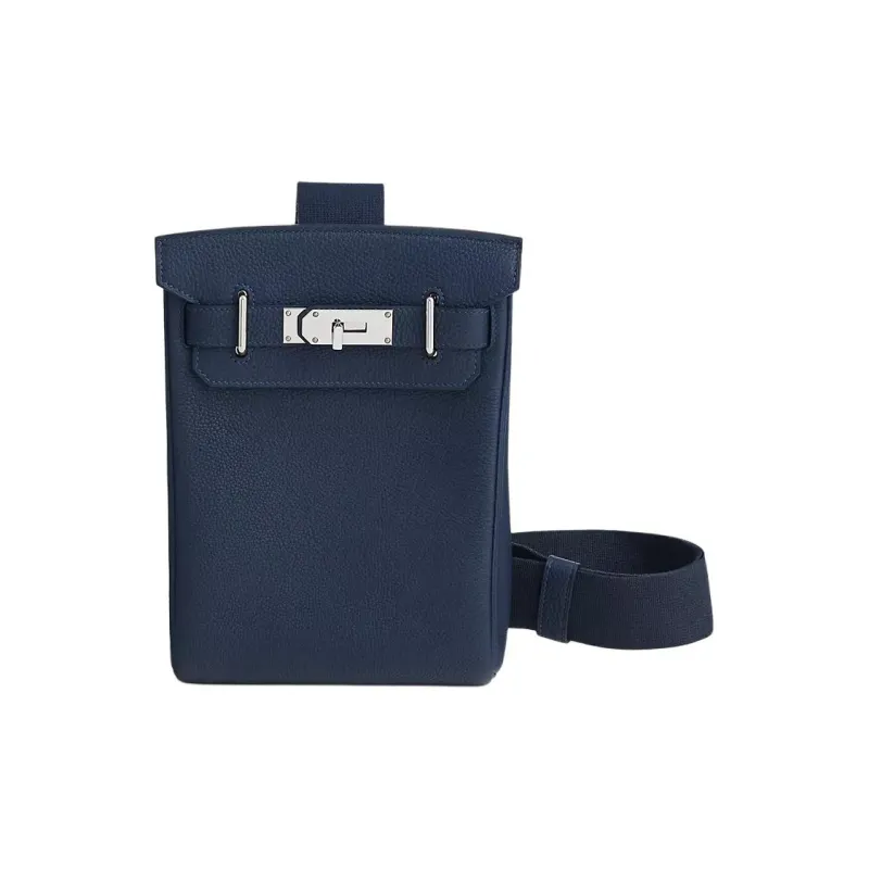 HERMES Hac A Dos Togo Calfskin Sling Bag Small Size Men's 7K Bleu Abysse Deep Sea Blue-0
