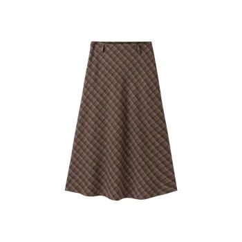 LEDIN Casual Long Skirt Women's Latte Umber