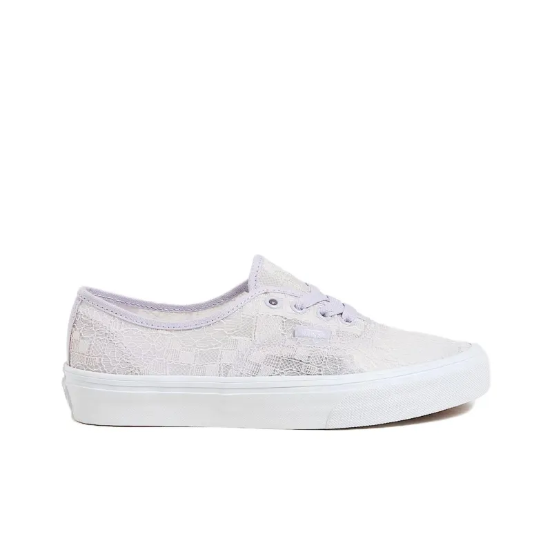 Vans Authentic Anti Slip Wear Resistant Low Top Skateboard Shoes Unisex Gray Purple-1