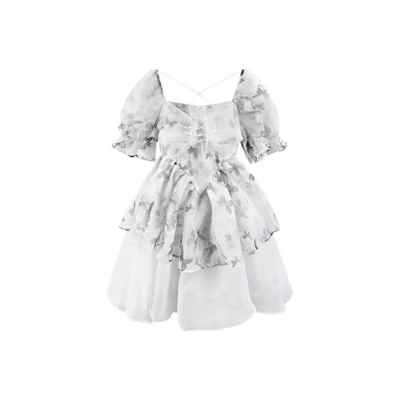 XIANSINIAO Short Sleeved Dress Women's-4