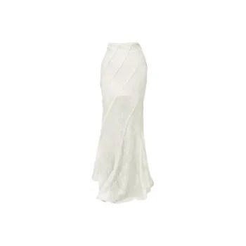 ETSE Casual Long Skirt Women's White