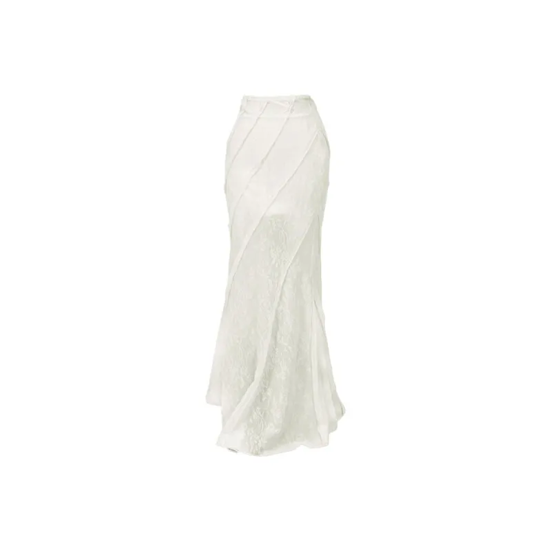 ETSE Casual Long Skirt Women's White-0