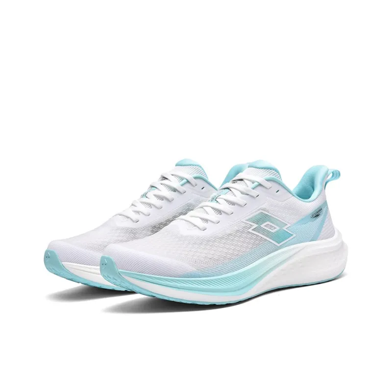 LOTTO Shock Absorbing, Non Slip, Wear Resistant, Breathable And Lightweight Low Top Running Shoes Men's White Blue-1