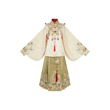 Cloud Hidden Moon Embroidery Hanfu Women's Green