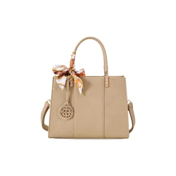 PAYOT Microfiber Synthetic Leather Shoulder Bag, Handbag Women's Apricot