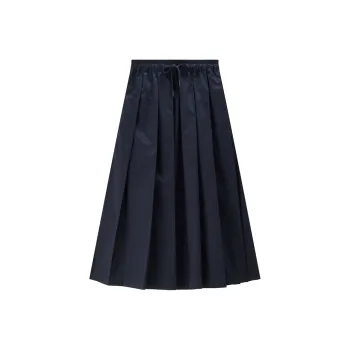 UNIQLO Casual Long Skirts Women's Emblem Uniform Blue