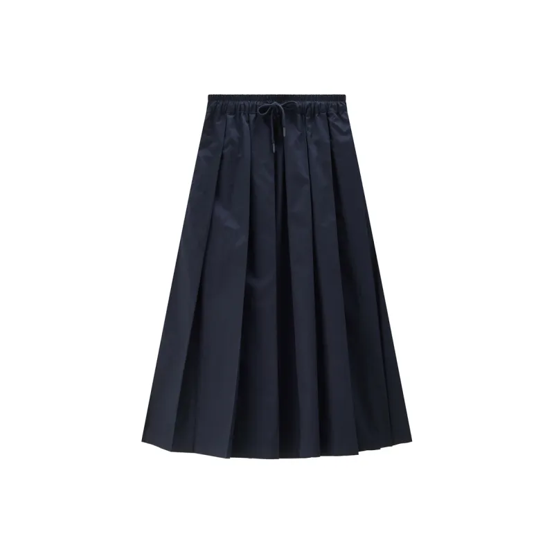 UNIQLO Casual Long Skirts Women's Emblem Uniform Blue-0