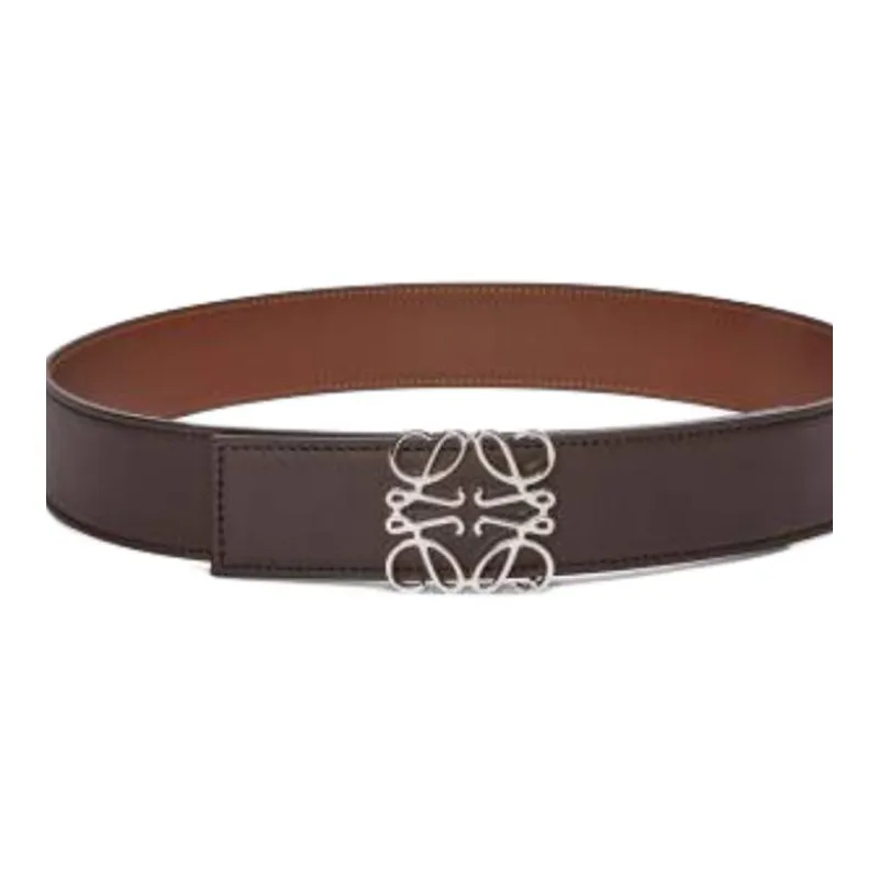 LOEWE Calfskin Leather Belts Unisex Black Width 4 Cm-1