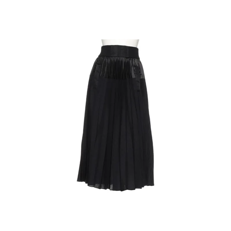 Sacai Barneys New York Silver Seat Flagship Store 20th Anniversary Commemoration Series Casual Long Skirts Women's Black-0