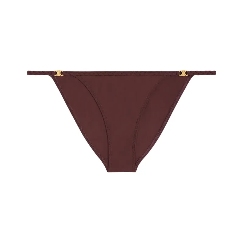 CELINE Triomphe Swimsuit Bottom In Matte Jersey Bikini Women's Brown-0