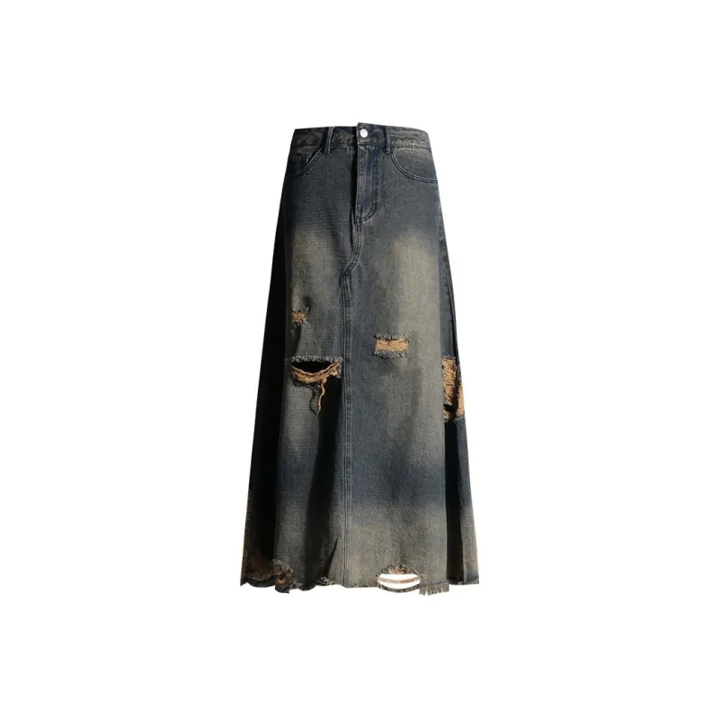 YINLEI Denim Long Skirt Women's-0