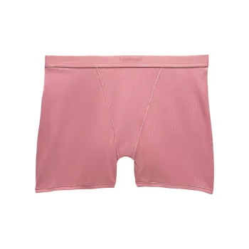 Lululemon Ribbed Stretch Cotton Logo Super High Rise Shortie Underwear Underpants Women's Decoration Pink Deco Pink