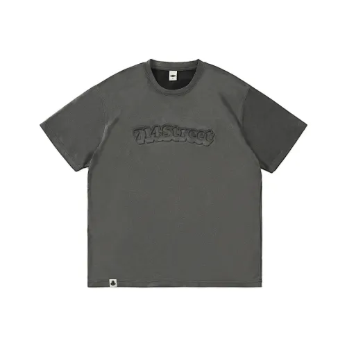 714STREET Letter Luxury Streetwear Crew Neck Skin Friendly Wrinkle Resistant Short Sleeved T Shirts Unisex