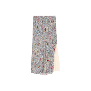 Zadig & Voltaire Jayla Floral Printed Side Slit Skirt