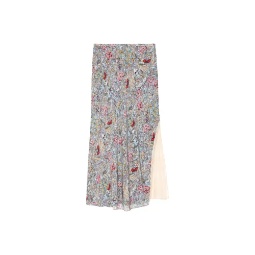 Zadig & Voltaire Jayla Floral Printed Side Slit Skirt