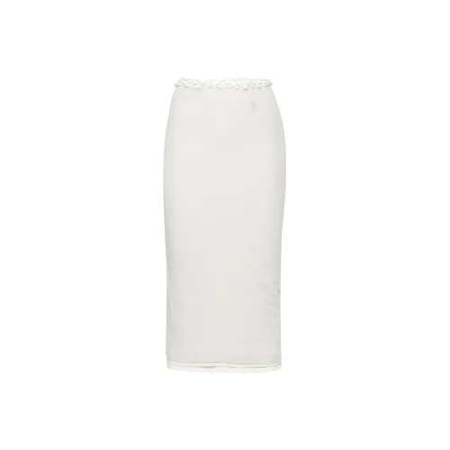 JIL SANDER + High Waist Layered Midi Skirt