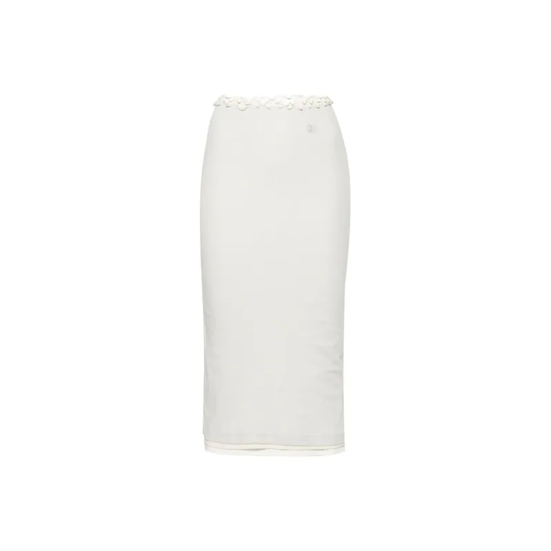 JIL SANDER + High Waist Layered Midi Skirt-0