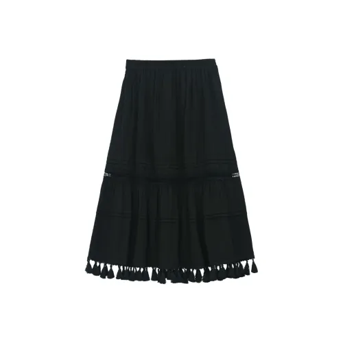 IT'REAL SS25 Casual Long Skirt Women's Black