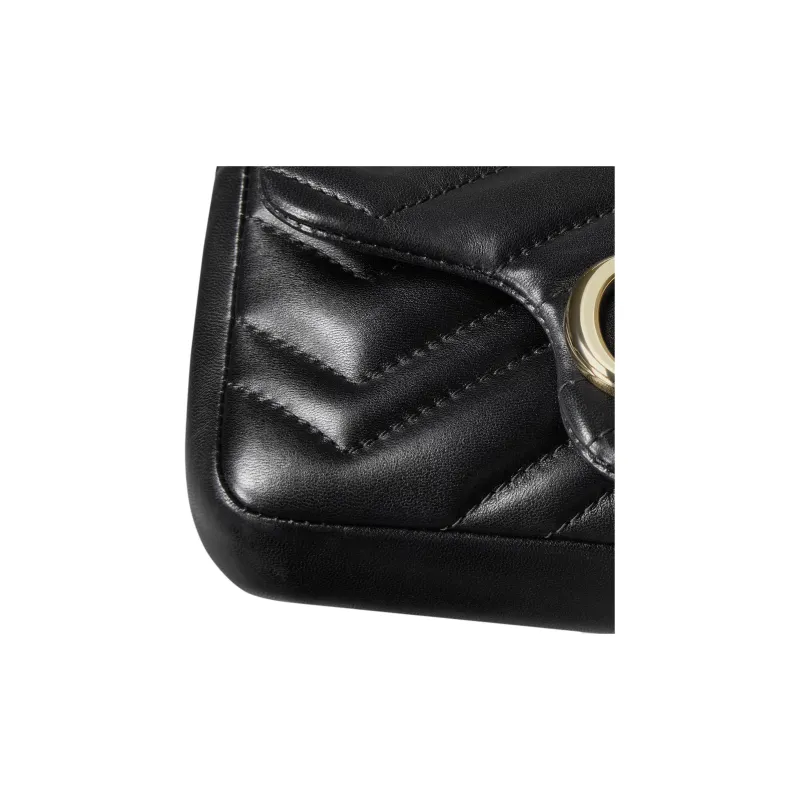 GUCCI Lambskin Shoulder Bag Mini Women's Black-6