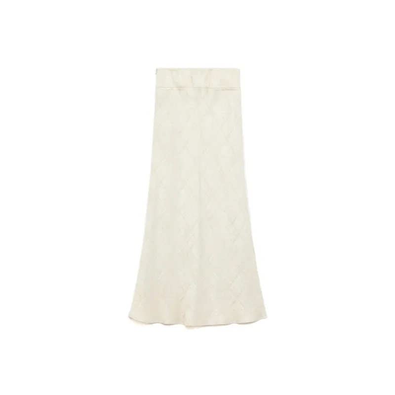 FIRELADY FUR Casual Long Skirts Women's Hemp Apricot-0