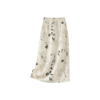 TOUCH Casual Long Skirt Women's Beige Black Heather Gray