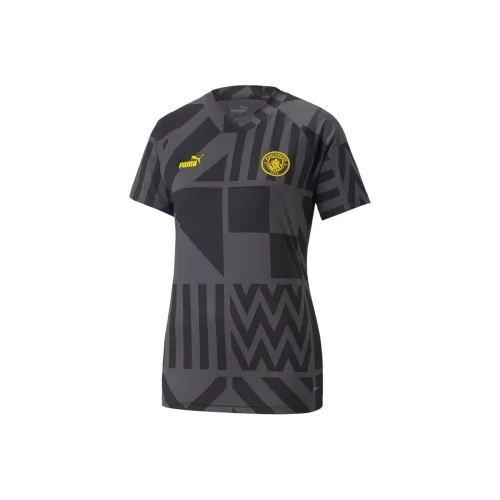 PUMA Manchester CityFootball FW24 DRYCELL Soccer Jerseys Women's Black/Spectrum Yellow