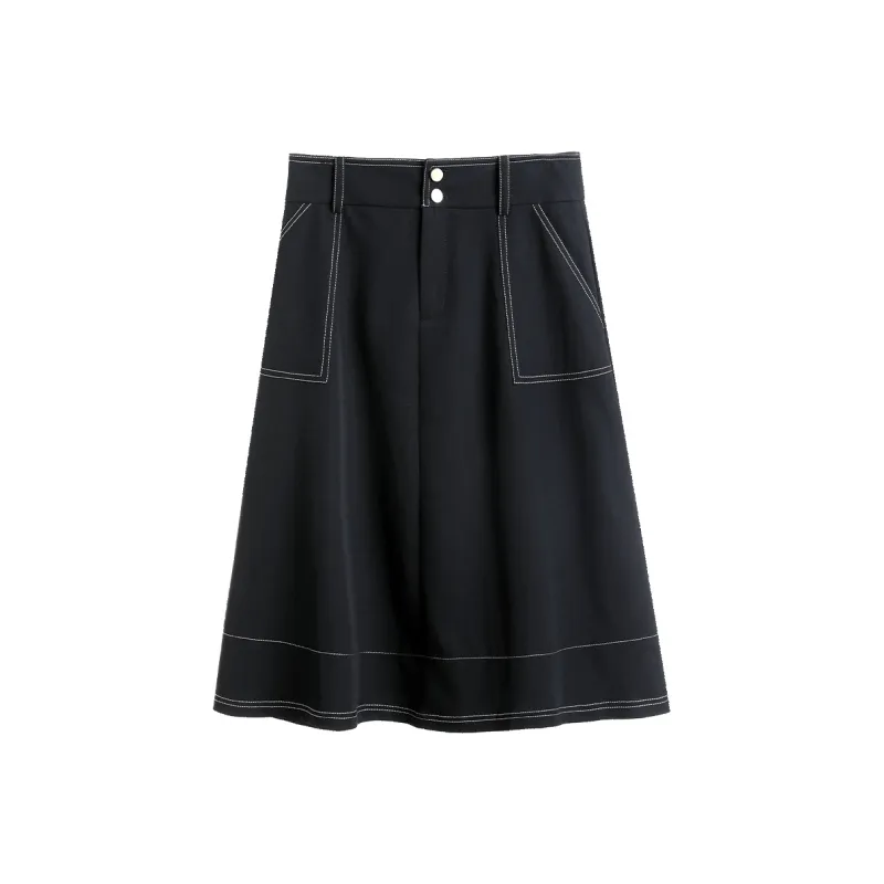 Mambe Casual Long Skirt Women's Dark Cyan-0