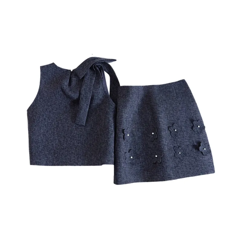 TOUCH Skirt Set Women's Navy Blue-0