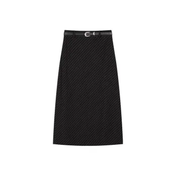 IHIMI Casual Long Skirts Women's Black