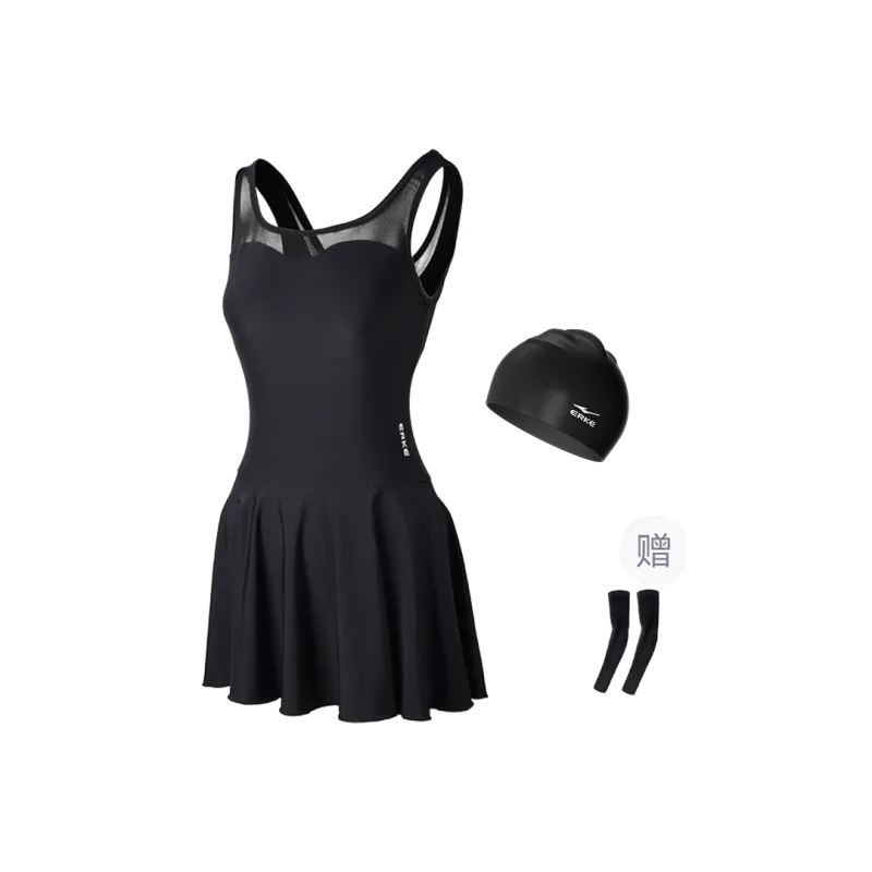 Erke One piece Swimsuit Women's Two Piece Set Black-3