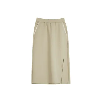 ELLE Casual Long Skirts Women's Light Green