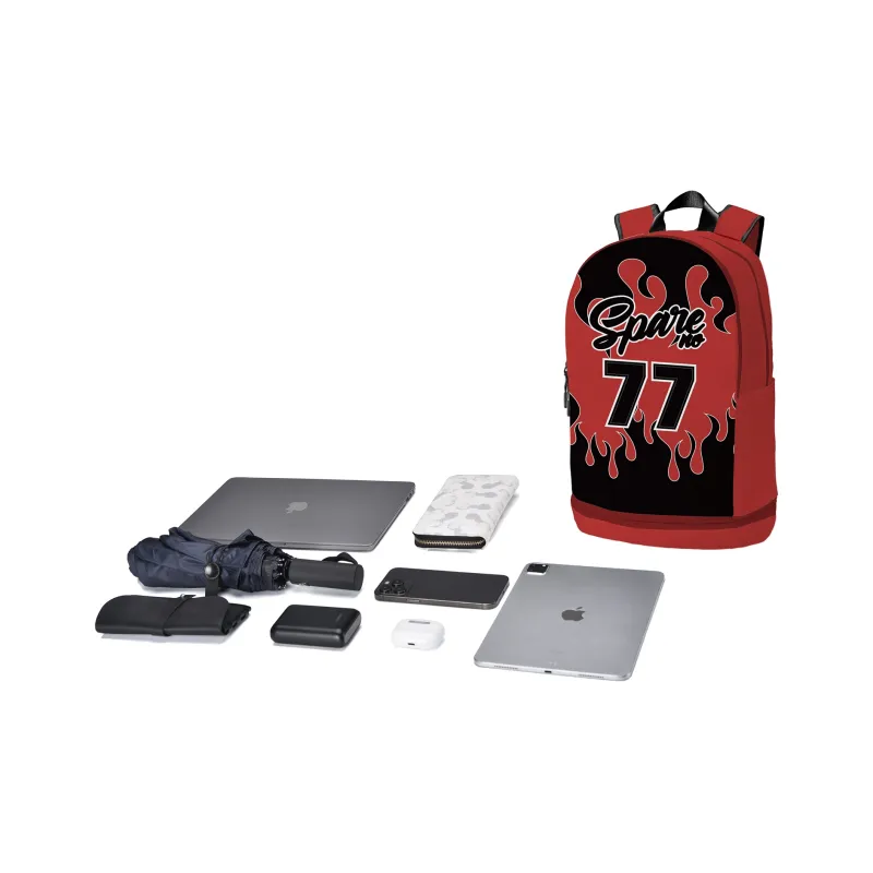 Spare No Pains. Polyester Backpack Unisex Red-4