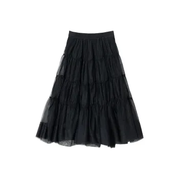 SOON FLOWER Casual Long Skirts Women's Black