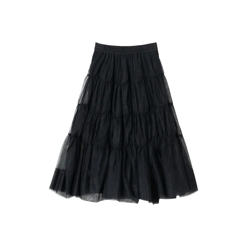SOON FLOWER Casual Long Skirts Women's Black-0