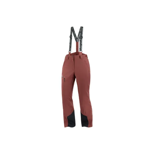SALOMON BRILLIANT Ski Pants Women's Red Earth Tone