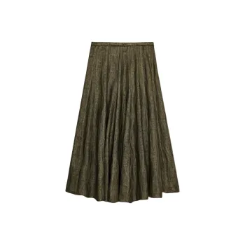 ZARA ZW Series Casual Long Skirt Women's Green
