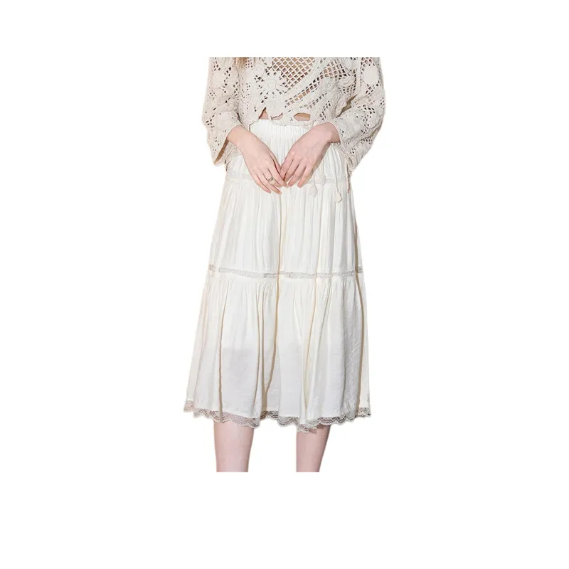 BANANA BABY Casual Long Skirt Women's Apricot-0