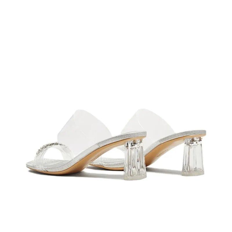 BASTO Rhinestone Crystal Quiet Slide Slippers Women's-6