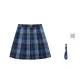 Okano Plaid Skirt with Ribbon Tie