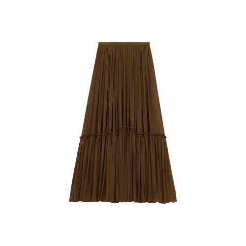 Saint Laurent paris Casual Long Skirt Women's Brown