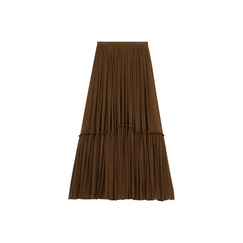 SAINT LAURENT Casual Long Skirt Women's Brown-0