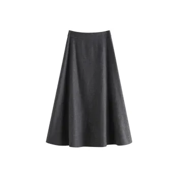 FANSILANEN Elegance Commute Thickened A Line Casual Long Skirt Women's