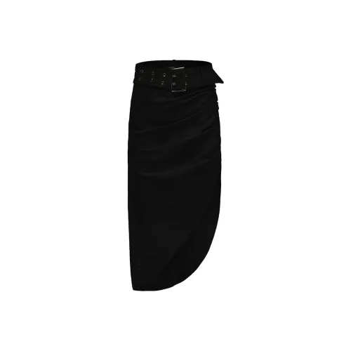 GIMING 블랙 여성 캐주얼 롱 스커트