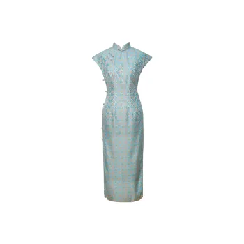 Clothes Cut By Time Cheongsam Women's Light Blue