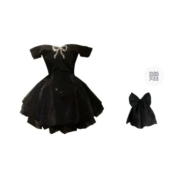 COVT Lolita Dresses Women's Black Mini Dress With Large Bowknot