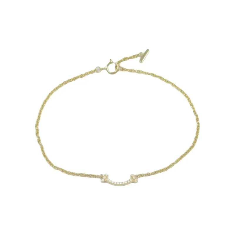 TIFFANY & CO. 10's T Smile Diamond Bracelet-0