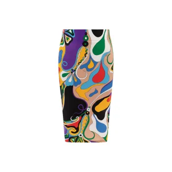 EMILIO PUCCI High Waist Orchidee Printed Pencil Skirt